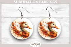 Fall Duck Animal v2 Round Earrings Sublimation Product Image 1