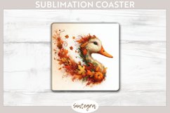 Fall Duck Animal v2 Square Coaster Sublimation Product Image 1