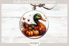 Fall Duck Animal v3 Round Keychain Sublimation Product Image 1