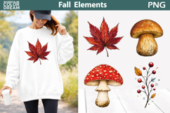 Fall Elements PNG | Autumn Mushroom Clipart Product Image 1