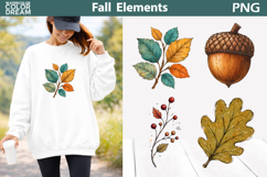 Fall Acorn Elements PNG | Autumn Botanical Clipart Product Image 1