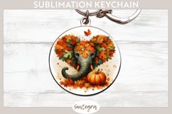 Fall Elephant Animal v1 Round Keychain Sublimation Product Image 1