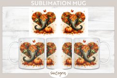 Fall Elephant Animal v1 Mug Wrap Sublimation Product Image 1