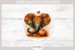 Fall Elephant Animal v1 Round Coaster Sublimation Product Image 1
