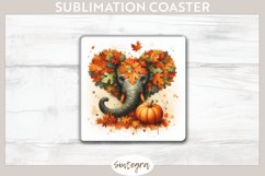 Fall Elephant Animal v1 Square Coaster Sublimation Product Image 1