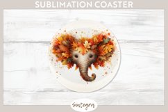 Fall Elephant Animal v2 Round Coaster Sublimation Product Image 1