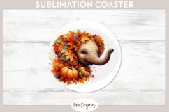Fall Elephant Animal v3 Round Coaster Sublimation Product Image 1