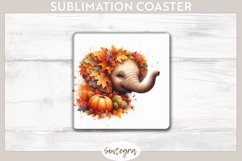 Fall Elephant Animal v3 Square Coaster Sublimation Product Image 1