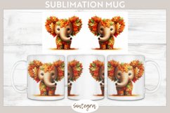 Fall Elephant Animal v4 Mug Wrap Sublimation Product Image 1