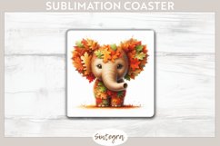 Fall Elephant Animal v4 Square Coaster Sublimation Product Image 1