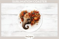 Fall Elephant Animal v5 Round Coaster Sublimation Product Image 1