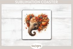 Fall Elephant Animal v5 Square Coaster Sublimation Product Image 1