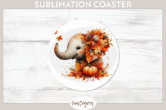 Fall Elephant Animal v7 Round Coaster Sublimation Product Image 1