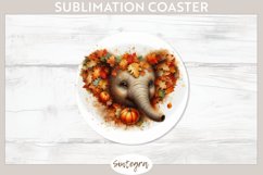 Fall Elephant Animal v8 Round Coaster Sublimation Product Image 1