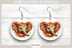 Fall Elephant Animal v8 Round Earrings Sublimation Product Image 1