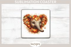 Fall Elephant Animal v8 Square Coaster Sublimation Product Image 1