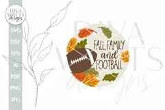 Fall Family And Football SVG Door Hanger Autumn Leaves SVG Product Image 2