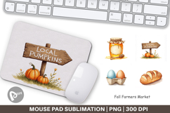 Mouse Pad Cozy Fall Farmers Market Product Image 1