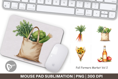 Mouse Pad Cozy Fall Farmers Market Product Image 1