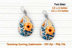 Fall Flower Teardrop Earring | Heart Teardrop Earring Product Image 1