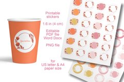 Fall Flowers Small Round Labels Assorted Colors