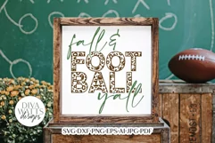 Fall & Football Y'all SVG | Football Leopard Print Design Product Image 3