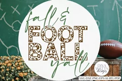 Fall & Football Y'all SVG | Football Leopard Print Design Product Image 2