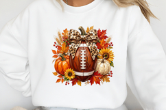 Fall Football Pumpkin Bow PNG Product Image 2