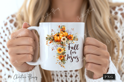 Floral Cross Fall For Jesus PNG Product Image 2