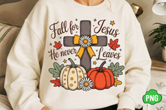 Fall for Jesus he Never Leaves PNG Product Image 2