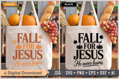 Fall For Jesus He Never Leaves SVG File | Fall SVG | Autumn Product Image 2