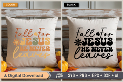 Fall For Jesus He Never Leaves SVG File | Fall Retro SVG Product Image 3