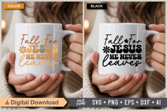 Fall For Jesus He Never Leaves SVG File | Fall Retro SVG Product Image 4