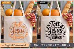 Fall For Jesus He Never Leaves SVG File | Fall Round Sign Product Image 4