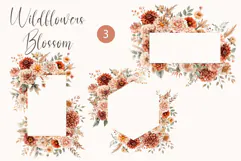Watercolor Floral Clipart - Watercolor Autumn flowers frames Product Image 2