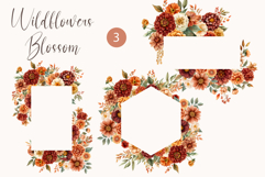 Watercolor Floral Clipart - Watercolor Autumn flowers frames Product Image 2