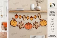 Fall garland Laser Cut. Fall Decor SVG Product Image 1