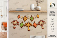 Fall garland Laser Cut. Fall Decor SVG Product Image 1