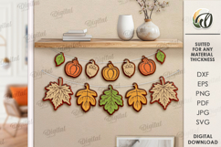 Fall garland Laser Cut. Fall Decor SVG Product Image 1