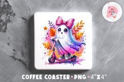 Halloween Square Coaster, Coffee Square Coaster Sublimation Png,  Square Coaster Png