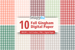 Gingham Fall Seamless Digital Paper Pack Product Image 1