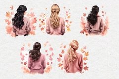 Fall Girl in Pink Sweater, Sublimation Design Product Image 2