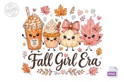 Fall Girl Era Pumpkin Spice Autumn PNG Sublimation Design Product Image 1