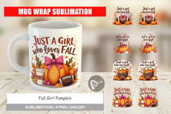 Fall Girl Pumpkin Mug Wrap Product Image 1