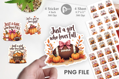 Fall Girl Pumpkin Sticker Product Image 1