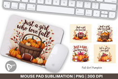 Fall Girl Pumpkin Mouse Pad Product Image 1