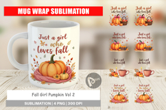 Fall Girl Pumpkin Mug Wrap Product Image 1