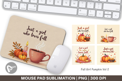 Fall Girl Pumpkin Mouse Pad Product Image 1