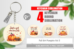 Fall Girl Pumpkin Keychain Product Image 1