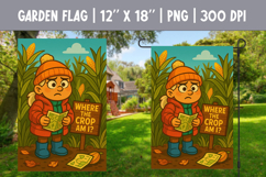Fall Garden Flag Sublimation | Lost in Corn Maze Funny PNG Product Image 1